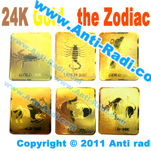 zodiac 24K gold anti radiation sticker